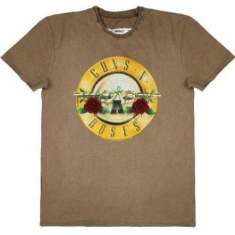 Image of Guns 'n' Roses Drum Logo Amplified Khaki Men's T-shirt